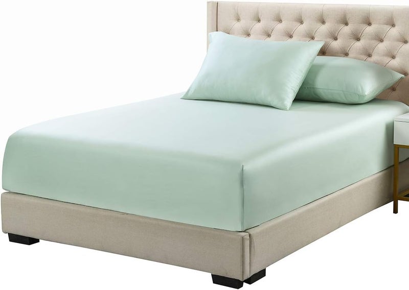 Royal Tradition Viscose from Bamboo Bed Sheets, Queen, Solid Sea, Super Soft and Cool 4PC Sheet Set - Image 4